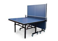 Economic Indoor Table Tennis Table 15mm Top Thickness Blue Color With Steel Leg