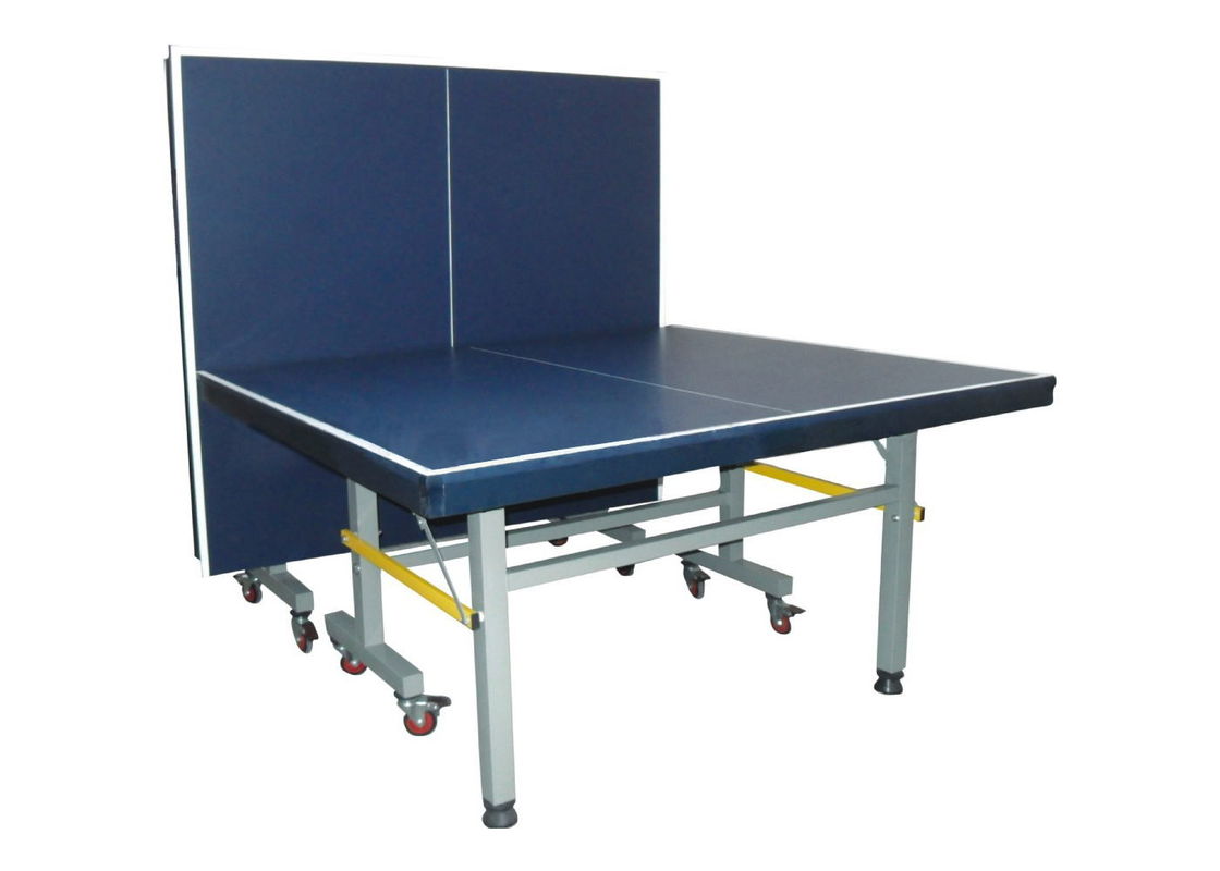 Movable Competition Table Tennis Table Standard Size Blue Color With Wheels