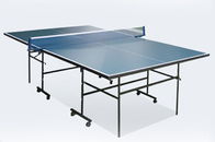 Portable Table Tennis Table Blue Color , Movable Indoor Ping Pong Table For Home