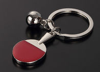 Simple / Stylish Table Tennis Equipment , Table Tennis Keyring Zinc Alloy With Logo
