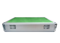 Durable Table Tennis Racket Case Green Top Silver Edge Aluminum For Bats / Balls