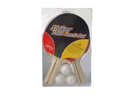 Portable Table Tennis Set Heat Seal Packing 2 Rackets with 3 White Balls Rubber Pimple Out