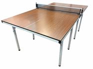 Inside Juvenile Ping Pong Table Square And Round Leg Wooden Natural Top