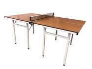 Inside Juvenile Ping Pong Table Square And Round Leg Wooden Natural Top