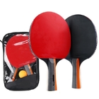 Poplar Plywood Table Tennis Set 2 Bat 3 Ball Reversed Sponge Concave Handle Kit