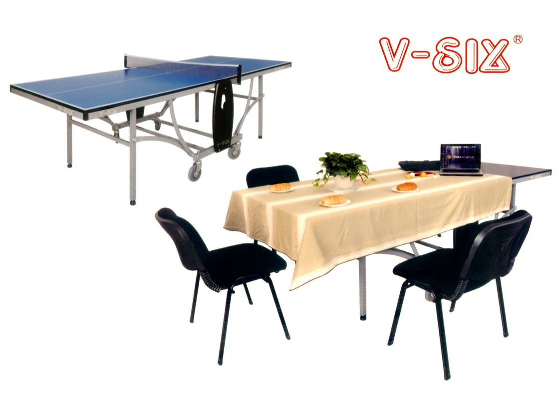 Multipurpose Blue Ping Pong Table , Outdoor / Indoor Weatherproof Table Tennis Table