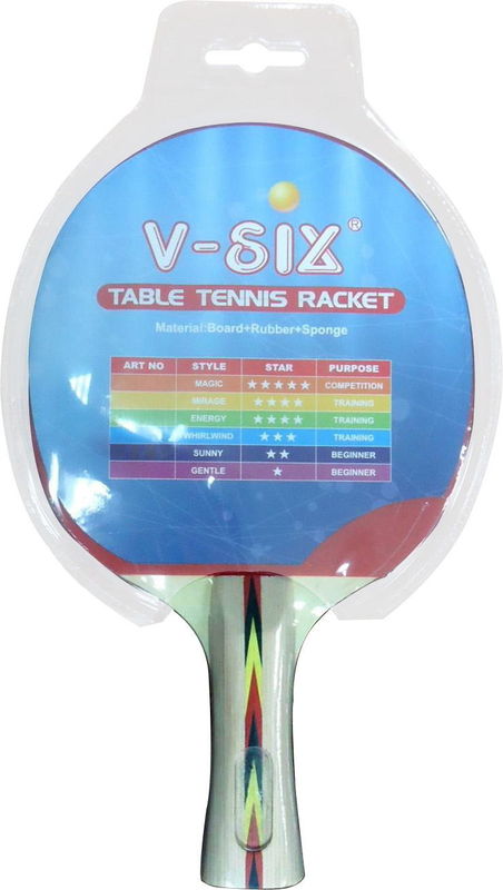 6mm Wood Board Good Table Tennis Paddle , Custom Ping Pong Rackets With Rubber