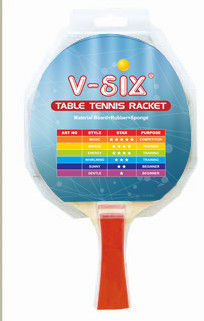 Poplar Plywood Ping Pong Paddles , 2 Stars Table Tennis Paddles With Red Handle