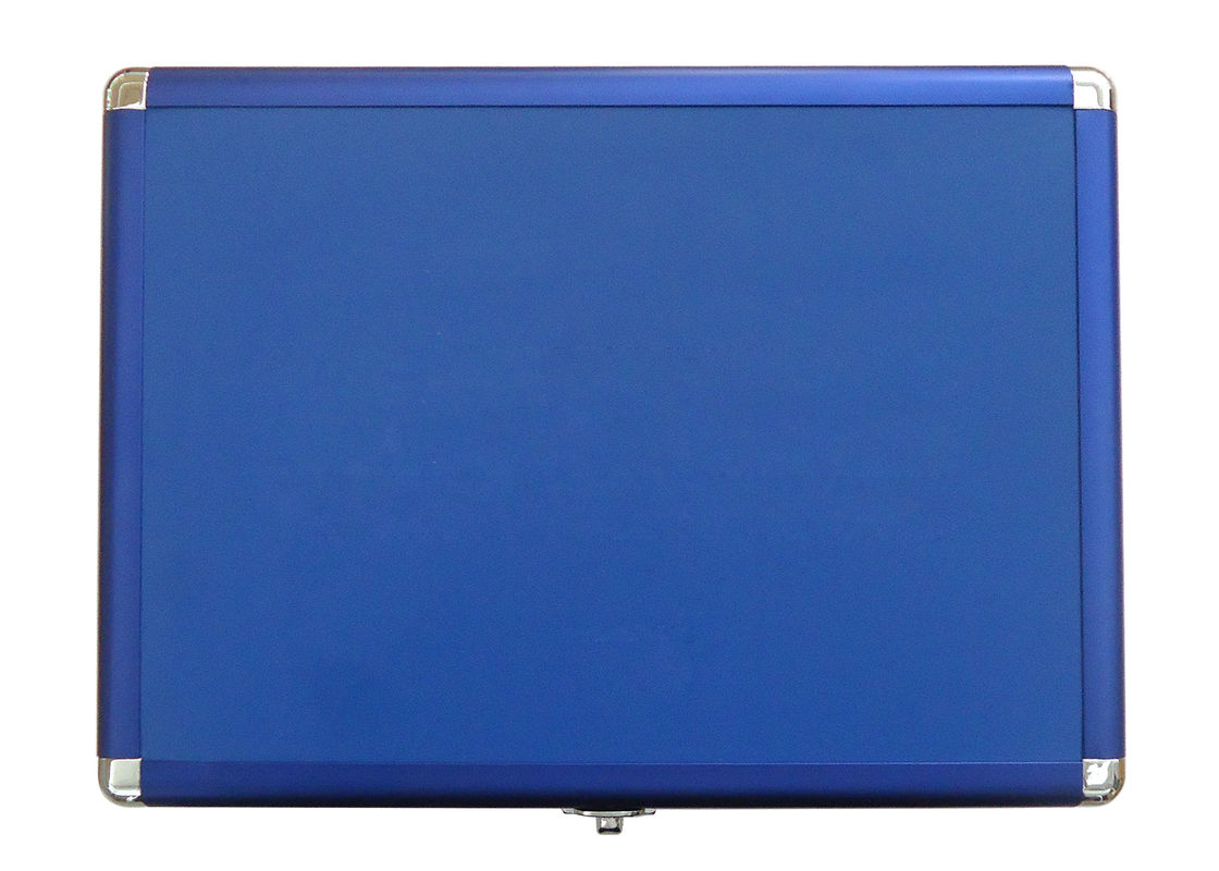 Blue Color Table Tennis Racket Case Bats / Balls Aluminum Material With Filling Sponge