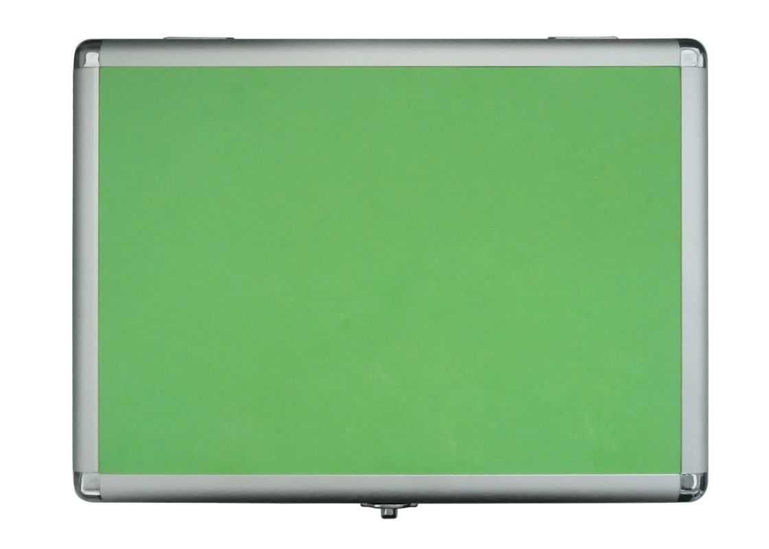 Durable Table Tennis Racket Case Green Top Silver Edge Aluminum For Bats / Balls