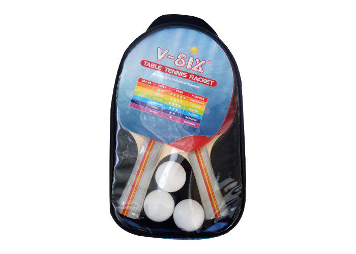 Transparent Bag Packing Table Tennis Set 7 Layer Poplar Wood with Reverse Rubber Sponge