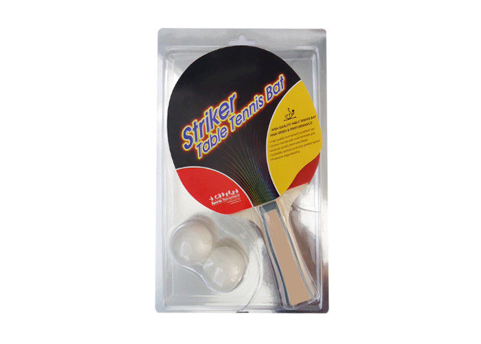 Ping Pong Set 1 Racket with 2 White Balls in Blister Packing Non Sponge Pimple Out Rubber