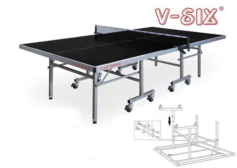 Single Folding Outdoor Ping Pong Table 1525*2740*760 AP Board Material Moveable with Wheels
