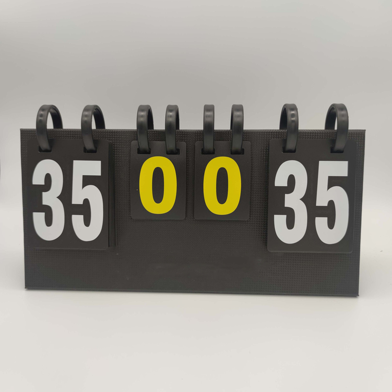 PU Composite Paper Tabletop Scoreboard Portable Black Scorer Match Point Sets Cards For Table Tennis
