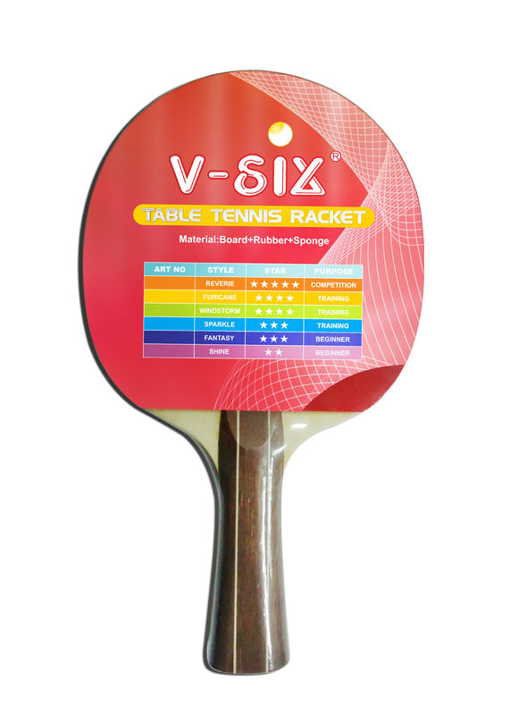 Laminated Color Handle Paddles, Reverse Rubber Sponge Plywood Rackets Play Rackets