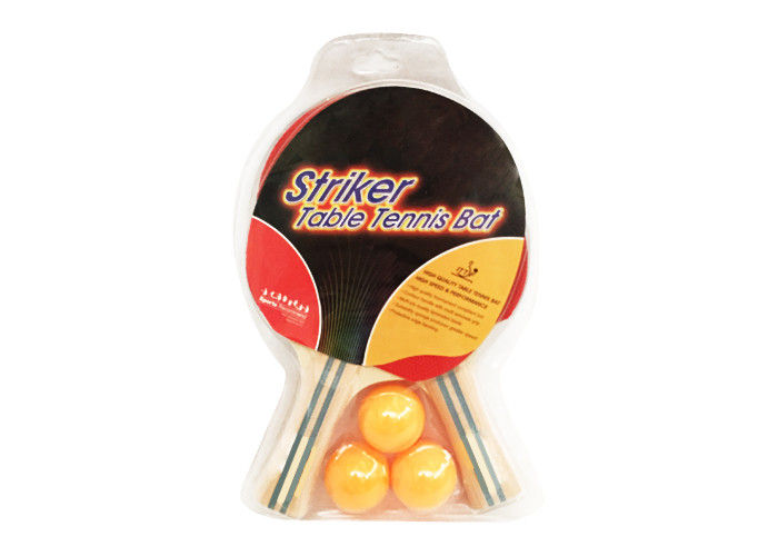 Color Handle Table Tennis Set 2 Rackets and 3 Balls Blister Packing for Family Play