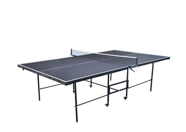 Safety Moveable Black Ping Pong Table , Table Tennis Table Foldable For Entertainment