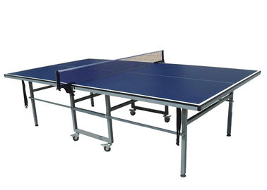 Double Folding Inside Table Tennis Table , Blue Top Mid Size Ping Pong Table For Office