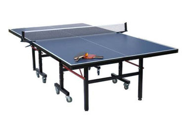 Economic Indoor Table Tennis Table 15mm Top Thickness Blue Color With Steel Leg