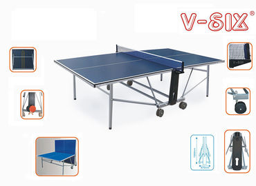 Double Table Tennis Folding Table With Wheels , Professional Ping Pong Table For Play