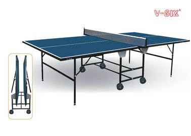 Full Size Table Tennis Table With Blue Top , Steel Material Cheap Table Tennis Tables