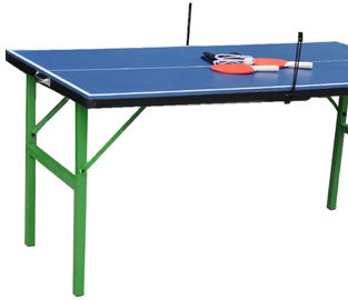 Customized Table Tennis Table Foldable Blue Color MDF Material For Children