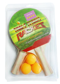 Professional Performance Table Tennis Set Blister Packing With 3 Yellow Balls / 2 Bats