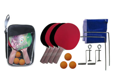 Ping Pong Paddles Pimple In Rubber , Table Tennis Ball Simple Post Net With PVC Bag