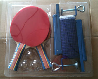 Good Ping Pong Paddles Poplar Plywood , Table Tennis Rackets Yellow Sponge With Post Net