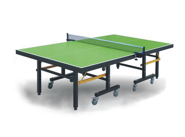 Single Folding Competition Ping Pong Tables , Blue Top Easy Install with Moveable Wheel Table