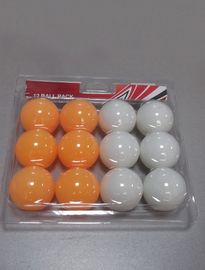 Custom Table Tennis Balls 12 PCS In PVC Card White / Orange For Family Play