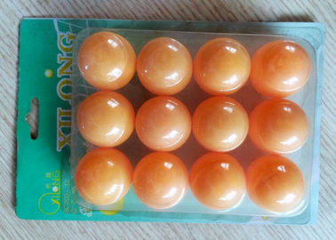 Custom Table Tennis Balls 12 PCS In PVC Card White / Orange For Family Play