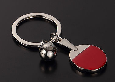 Simple / Stylish Table Tennis Equipment , Table Tennis Keyring Zinc Alloy With Logo