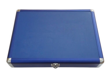 Blue Color Table Tennis Racket Case Bats / Balls Aluminum Material With Filling Sponge