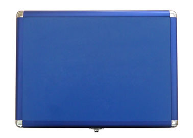 Blue Color Table Tennis Racket Case Bats / Balls Aluminum Material With Filling Sponge