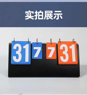 Black PP Tabletop Scoreboard Portable Turn Cards Easy For Scoring Pingpong