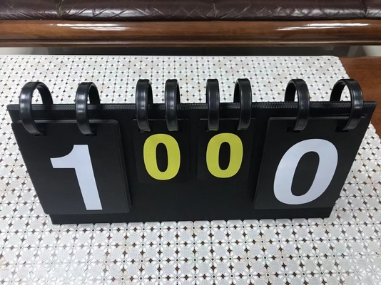 PU Composite Paper Tabletop Scoreboard Portable Black Scorer Match Point Sets Cards For Table Tennis