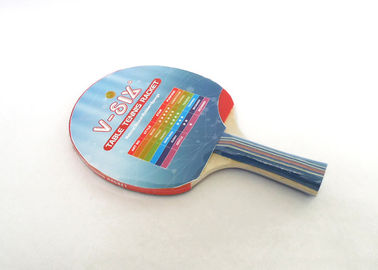 Ping Pong Paddles Long Handle Poplar Plywood Reversed Rubber Bats Packed in Bag