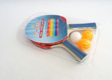 Table Tennis Set Wooden Paddles With Blister Packing , Professional Table Tennis Balls