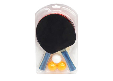 Table Tennis Set Wooden Paddles With Blister Packing , Professional Table Tennis Balls