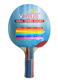 White Sponge Table Tennis Rackets Reverted Double Rubber With Coloured Handle