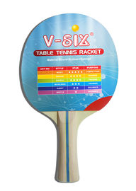 Stripe Color Handle Standard Size Table Tennis Bats With Plywood Yellow Sponge