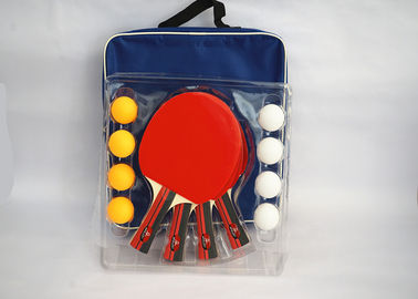 Carry Bag Packing Table Tennis Set 4 Bats 8 ABS Balls With Rubber Durable Color Handle