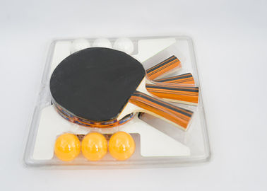 Custom Logo Table Tennis Set 4 Bats With 6 ABS Balls 7mm Plywood 1.8mm Sponge