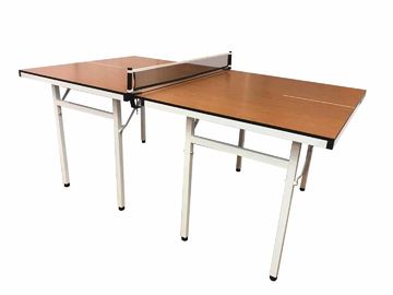 Inside Juvenile Ping Pong Table Square And Round Leg Wooden Natural Top