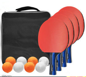 5 Plies Plywood 3 Star Table Tennis Racket Set Black Bag 8 ABS Balls Straight Handle Professional Training