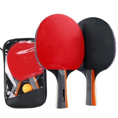 Poplar Plywood Table Tennis Set 2 Bat 3 Ball Reversed Sponge Concave Handle Kit