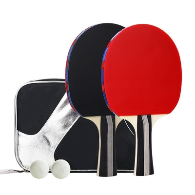 2 Bat Portable Table Tennis Set 5 Layer Poplar Strengthening Blade Attack Power